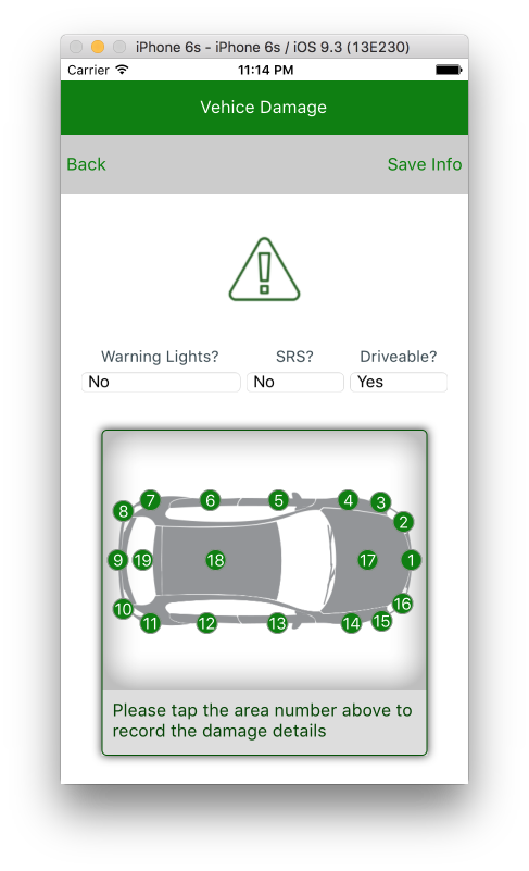 AsTech vehicle damage recording diagram