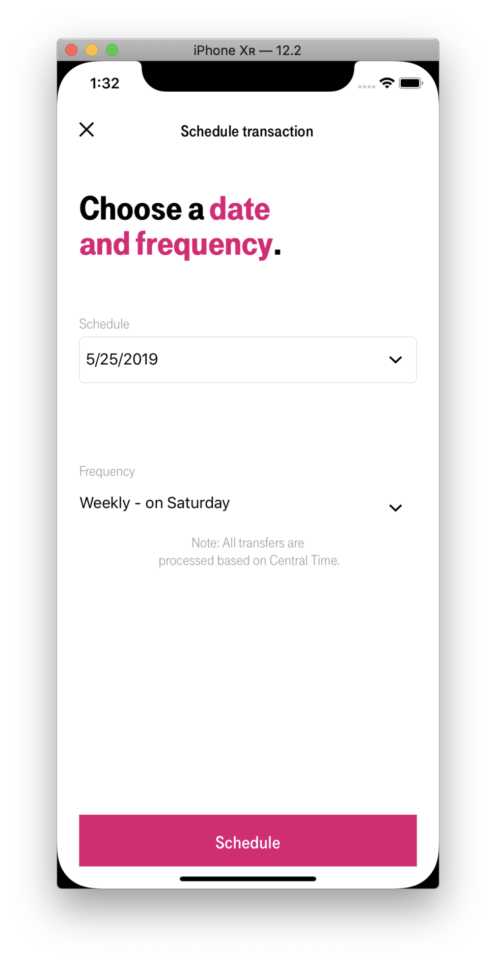 T-Mobile Money date selection