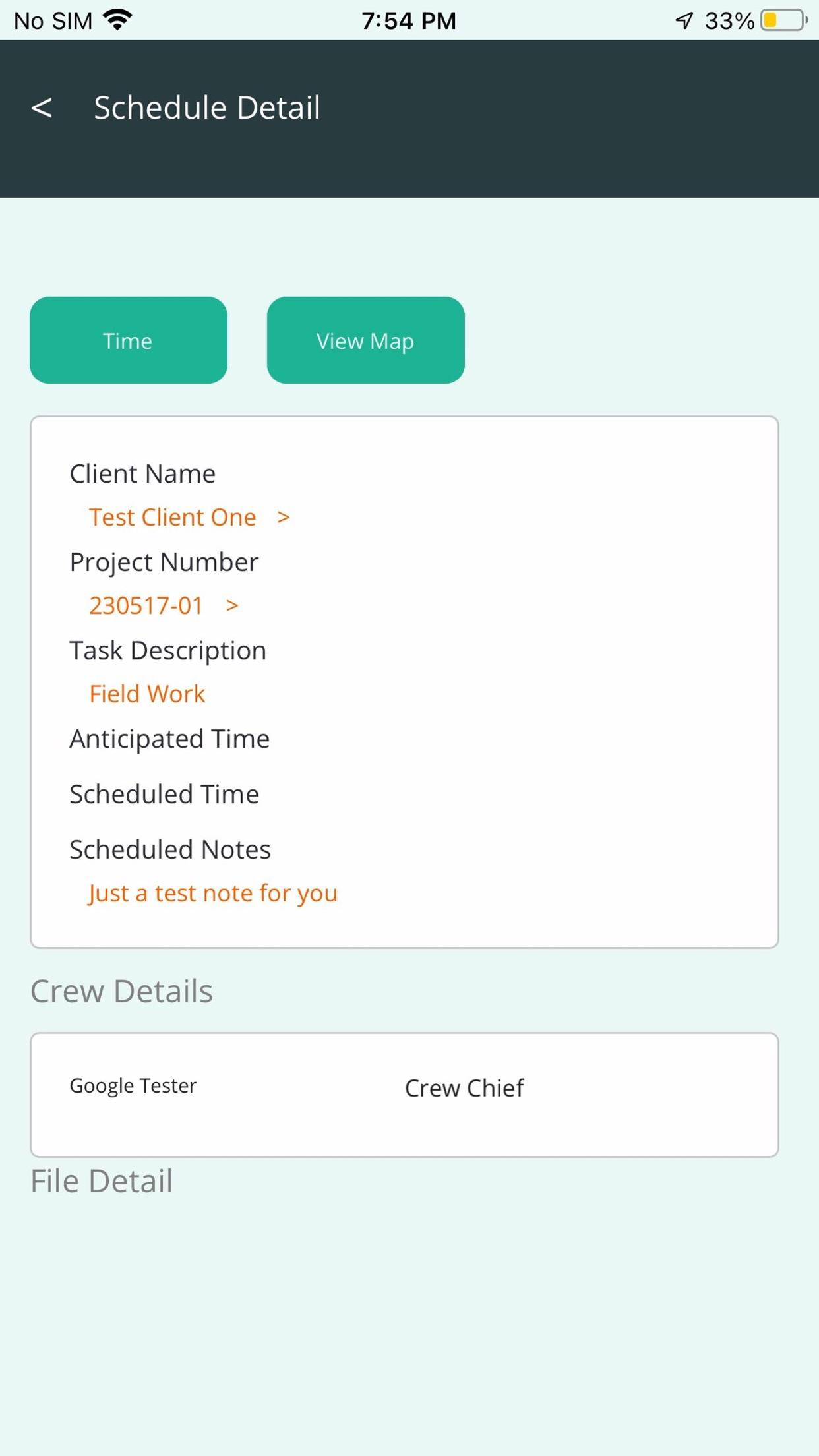 Old schedule detail
