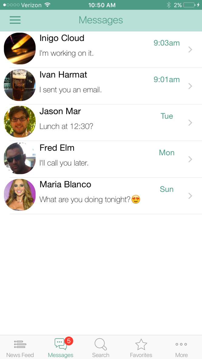 Moji private messages
