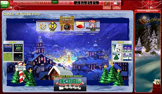 Santa at North Pole — games, videos, Track Santa and kids activities