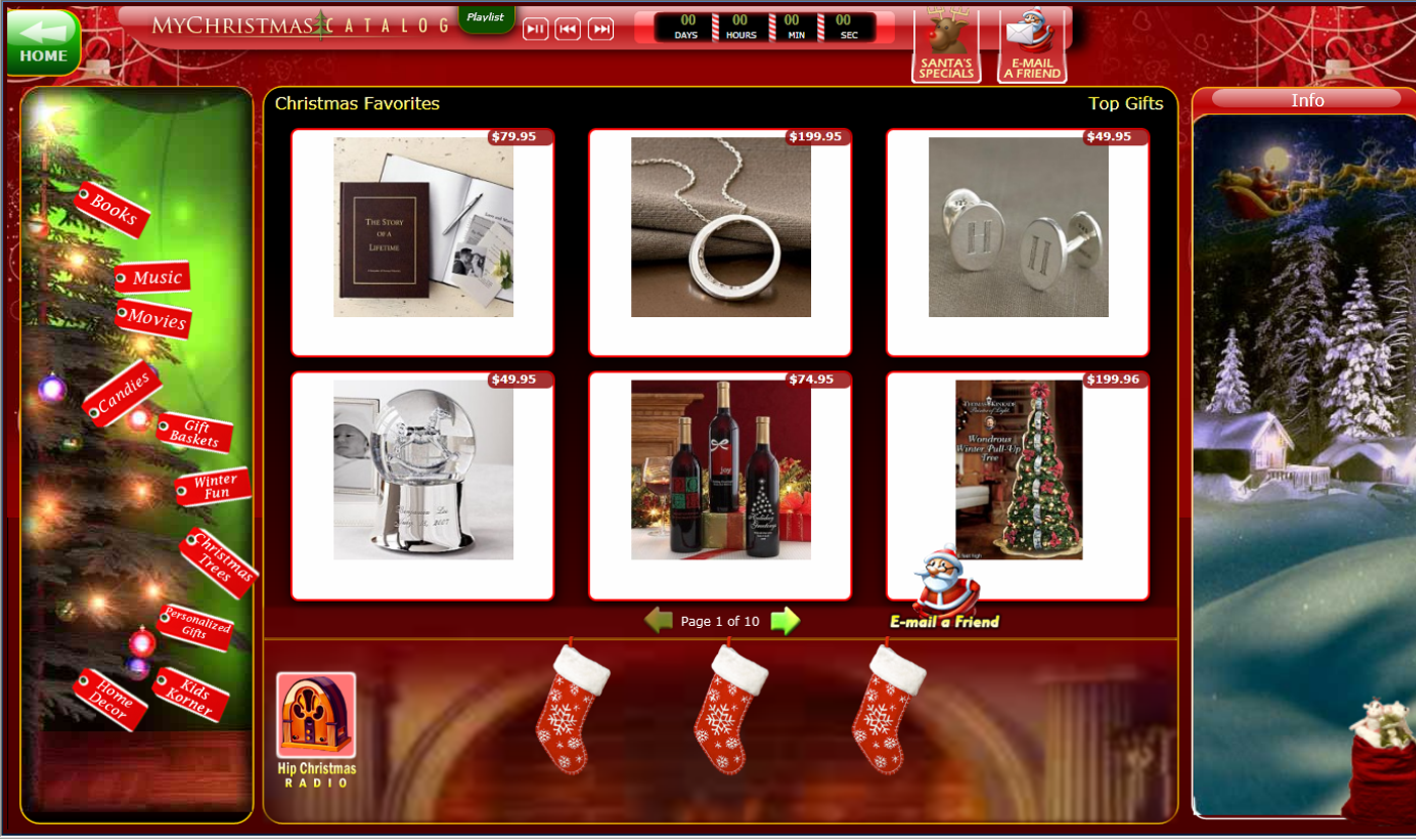 Christmas Favorites — top gifts product grid with category nav