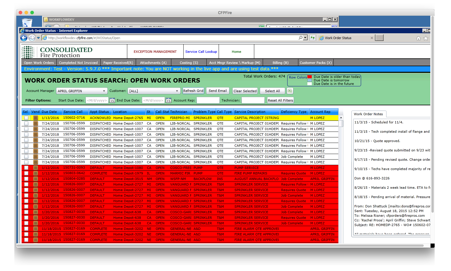National Workflow — Work Order Status