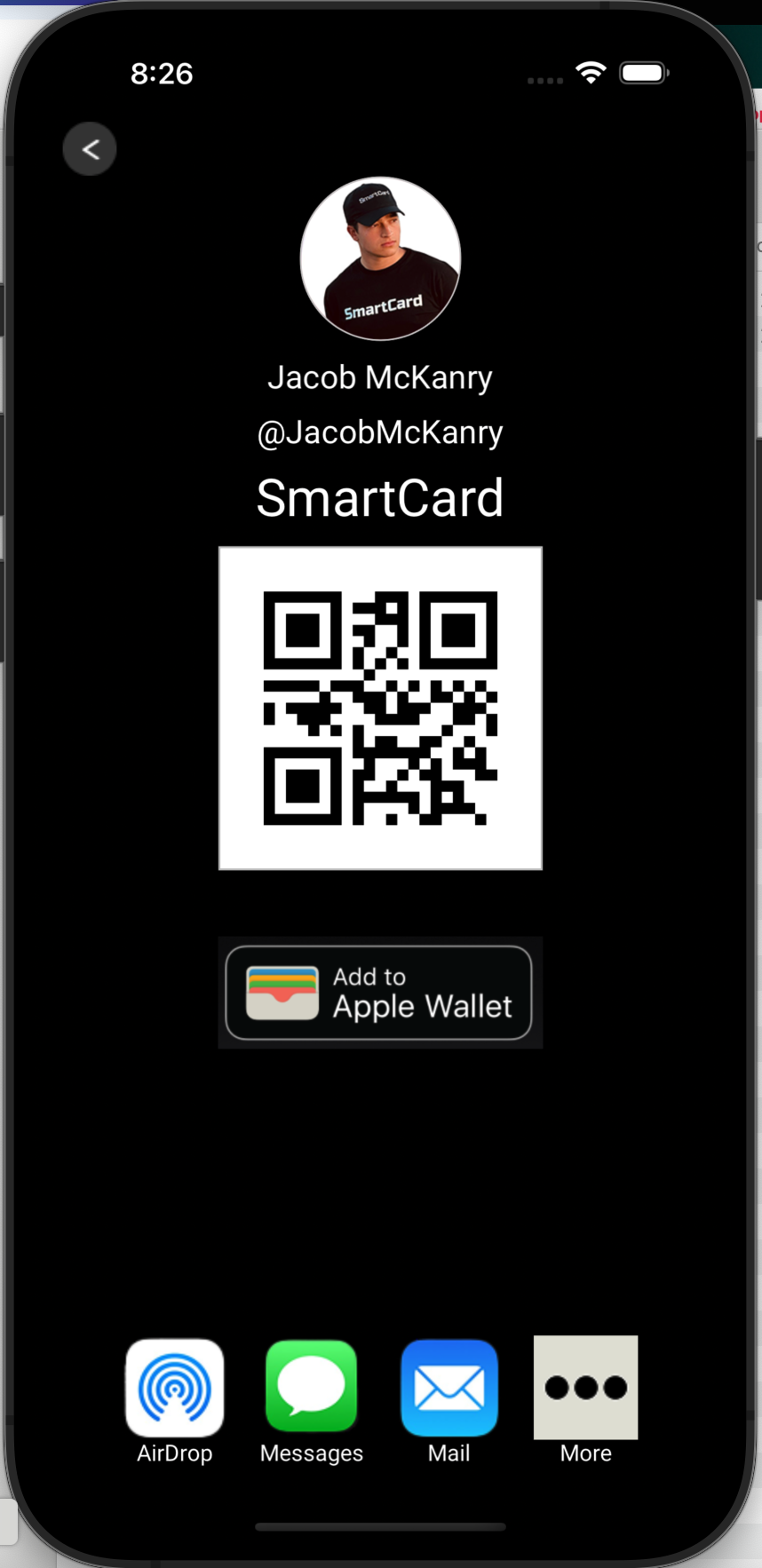 SmartCard Settings screen